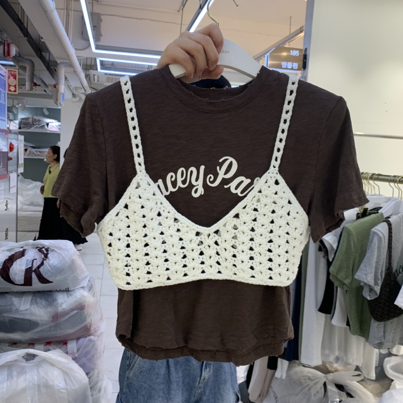 ENDOLPHIN東大門實拍女裝新品休閑吊帶背心不含內搭華夫格ENDOLPHIN吊帶/背心圖色3