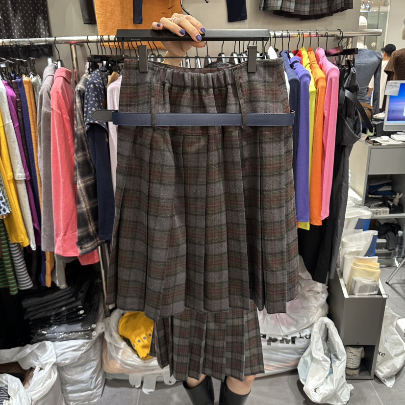 CHAVI東大門代購女士新款真品人氣休閑半身裙中短裙含腰帶CHAVI半身裙/中短裙