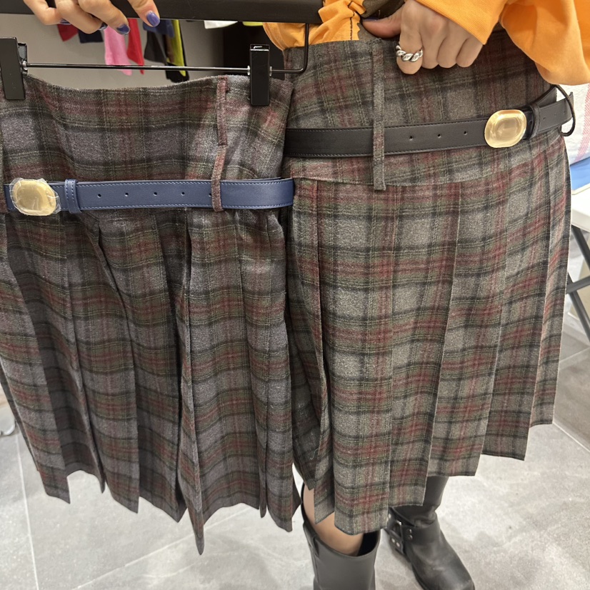 CHAVI東大門代購女士新款真品人氣休閑半身裙中短裙含腰帶CHAVI半身裙/中短裙