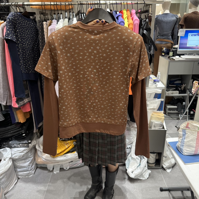 CHAVI東大門直郵女裝新品真品時尚休閑推薦長袖T恤不含腰帶CHAVI長袖T恤