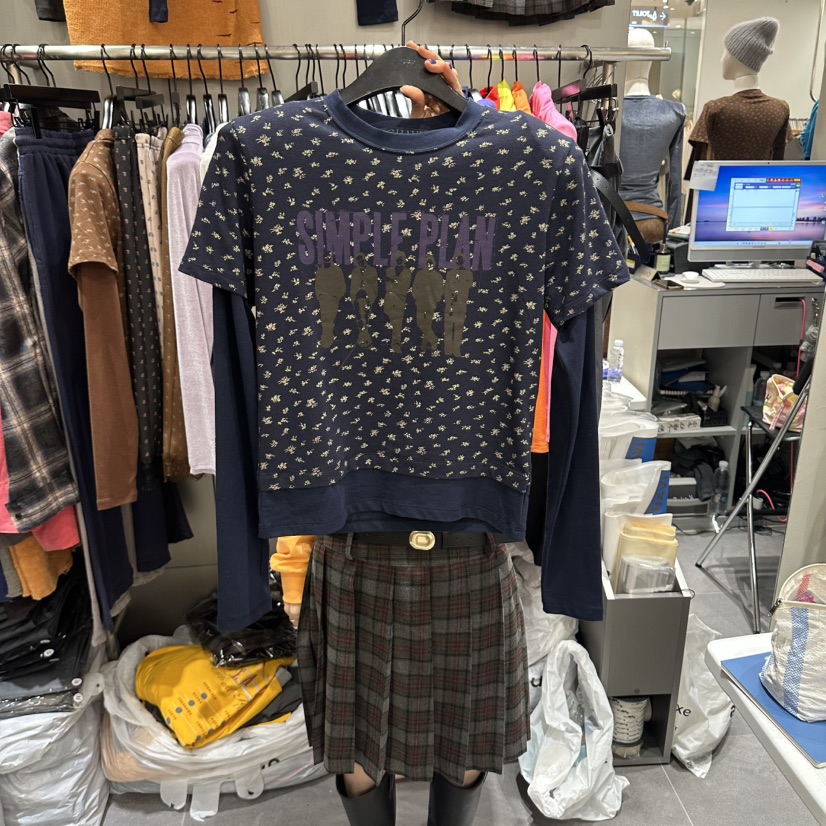 CHAVI東大門直郵女裝新品真品時尚休閑推薦長袖T恤不含腰帶CHAVI長袖T恤圖色2