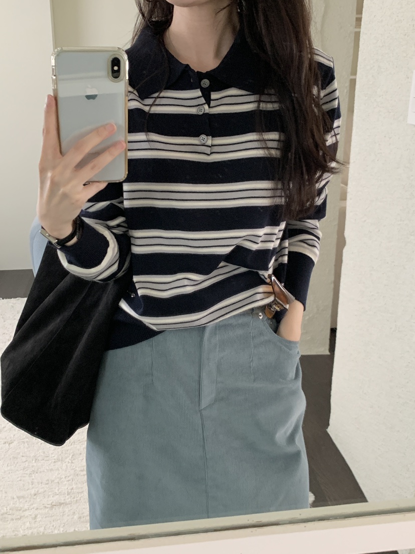BIEN GARDER東大門代購女裝新品真品人氣職業針織衫條紋BIEN GARDER針織衫