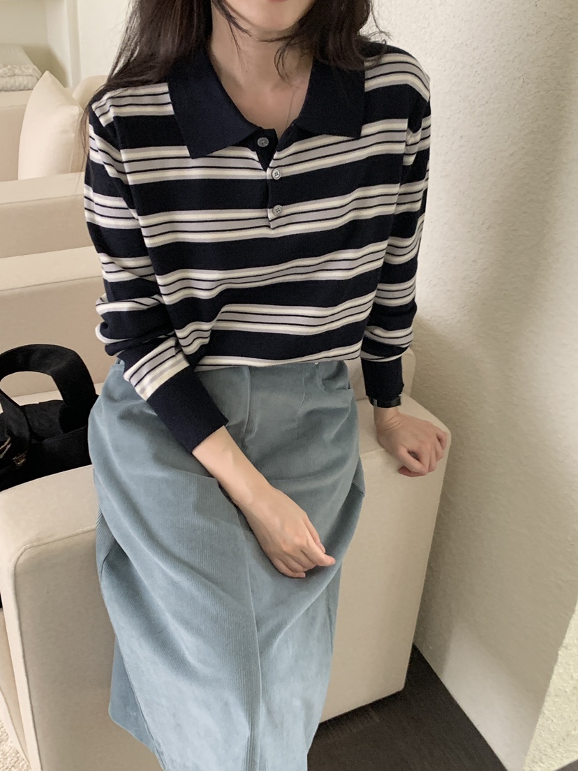 BIEN GARDER東大門代購女裝新品真品人氣職業針織衫條紋BIEN GARDER針織衫