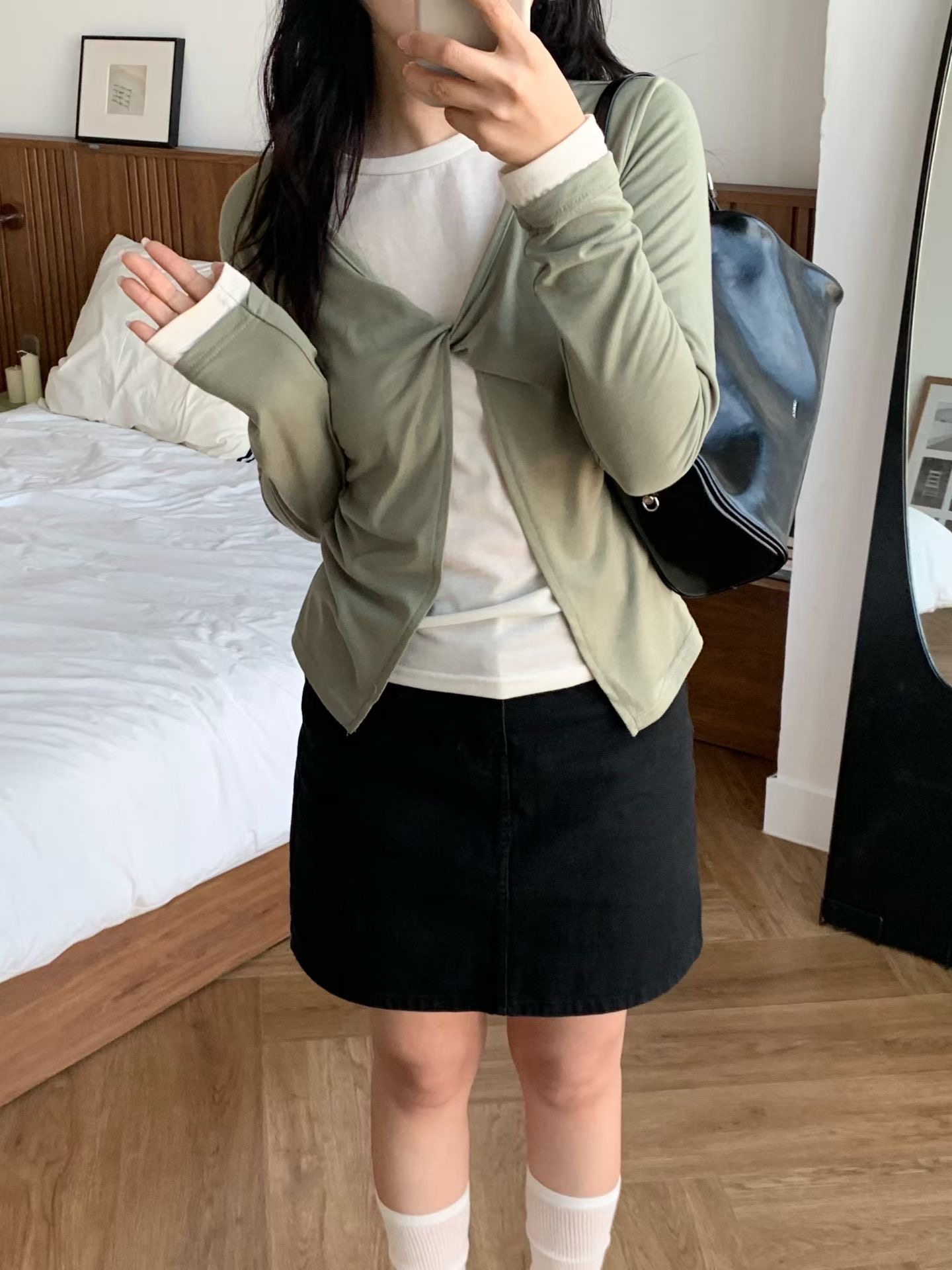 BRAND MARKET-브랜드마켓-T東大門實拍女裝新品職業長袖T恤撞色開衫BRAND MARKET-2件起長袖T恤