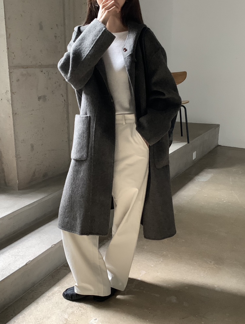 NOTICE韓國代購女士新款人氣熱賣時尚中長款大衣手工連帽NOTICE中長款大衣