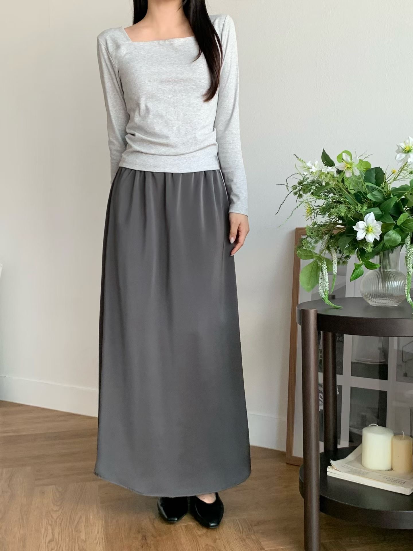 BRAND MARKET-브랜드마켓-T東大門代購女士新款真品長裙絲質BRAND MARKET-2件起長裙圖色1