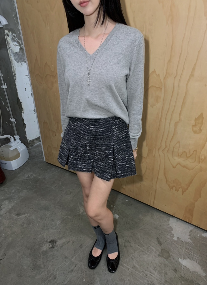 MARKE-P東大門實拍女裝新品人氣熱賣休閑裙褲粗花呢彈力MARKE-P裙褲