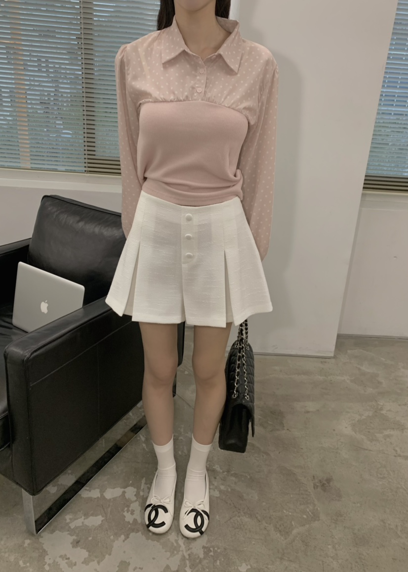 MARKE-P東大門實拍女裝新品人氣熱賣休閑裙褲粗花呢彈力MARKE-P裙褲
