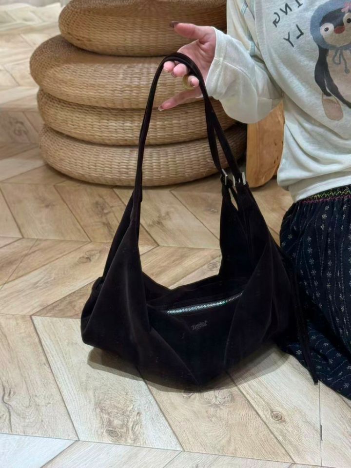 TROUVAILLE韓國代購女裝新品熱賣時尚真品單肩斜跨包天鵝絨TROUVAILLE單肩/斜跨包圖色5