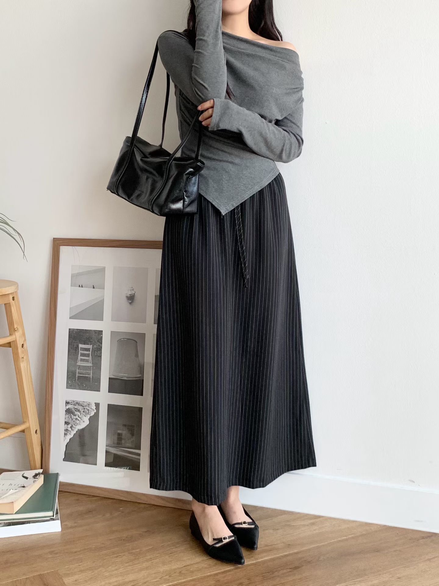 BRAND MARKET-브랜드마켓-T韓國代購女士新款真品長裙條紋BRAND MARKET-2件起長裙
