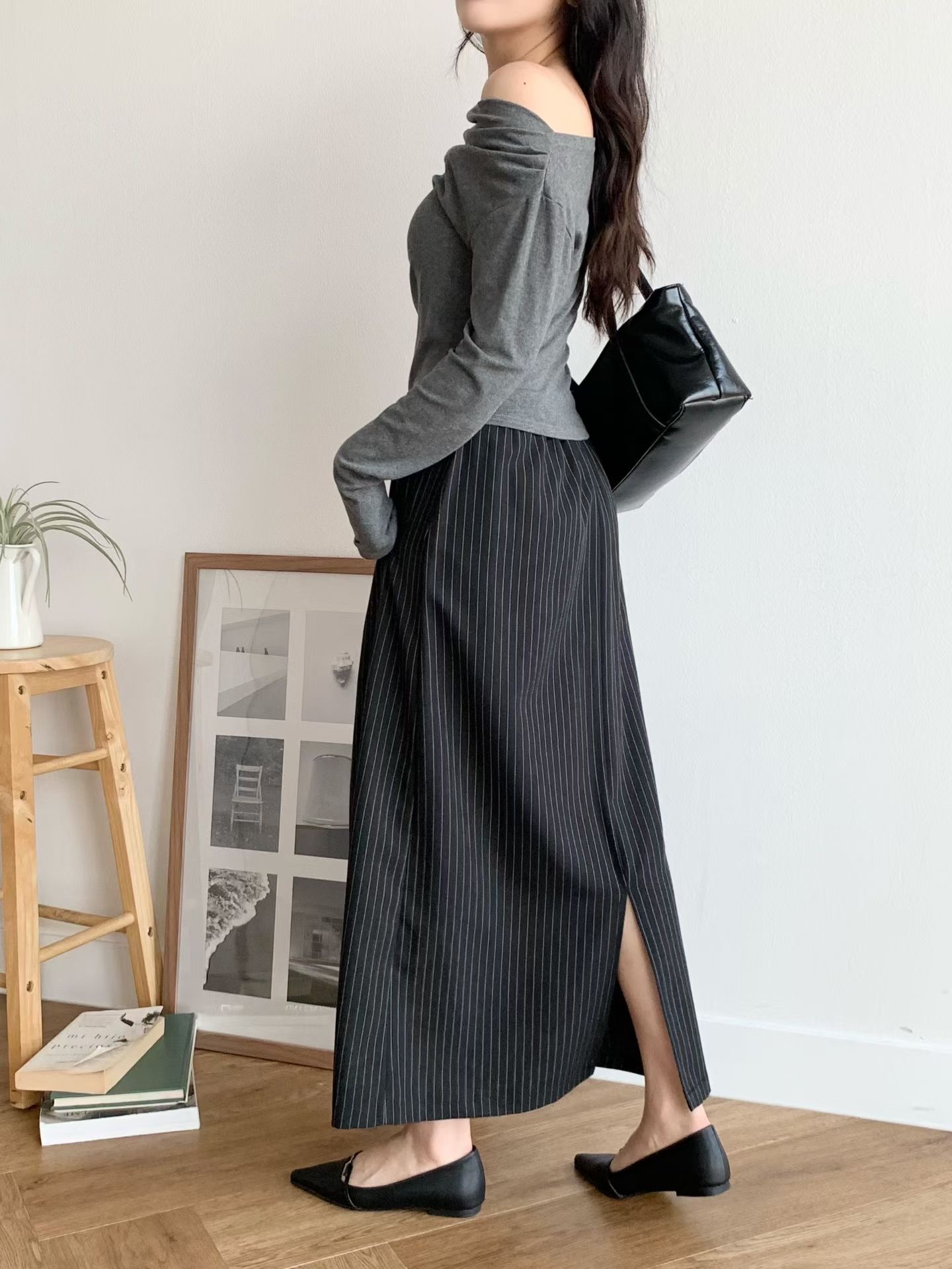 BRAND MARKET-브랜드마켓-T韓國代購女士新款真品長裙條紋BRAND MARKET-2件起長裙