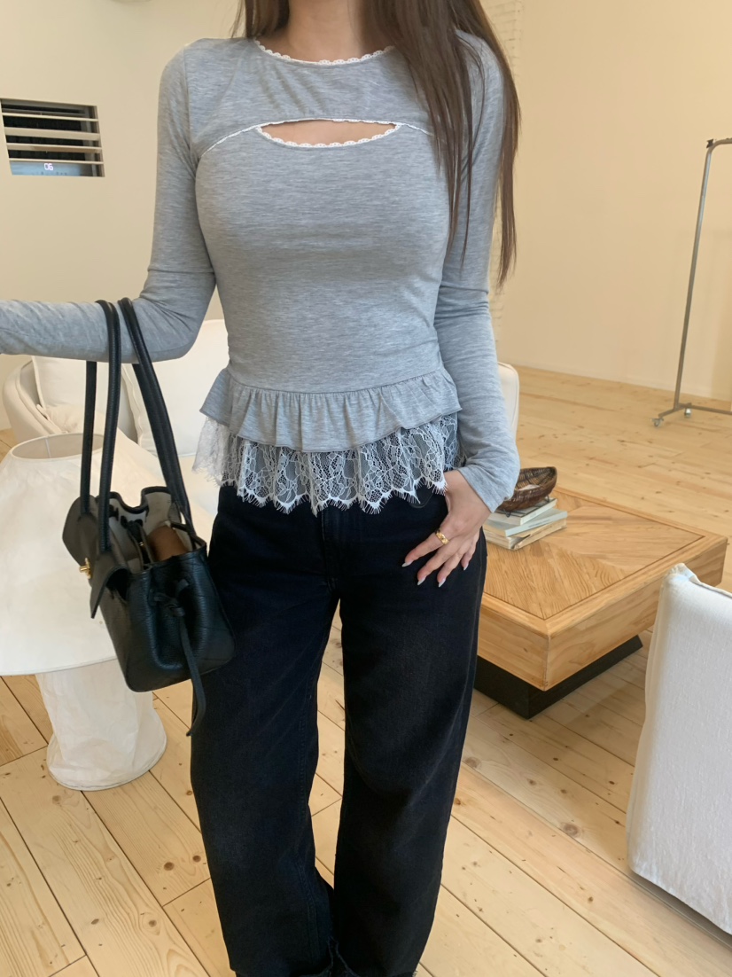 MARKE-P韓國直郵女裝新品推薦職業人氣休閑時尚長袖T恤貝雷MARKE-P長袖T恤圖色2