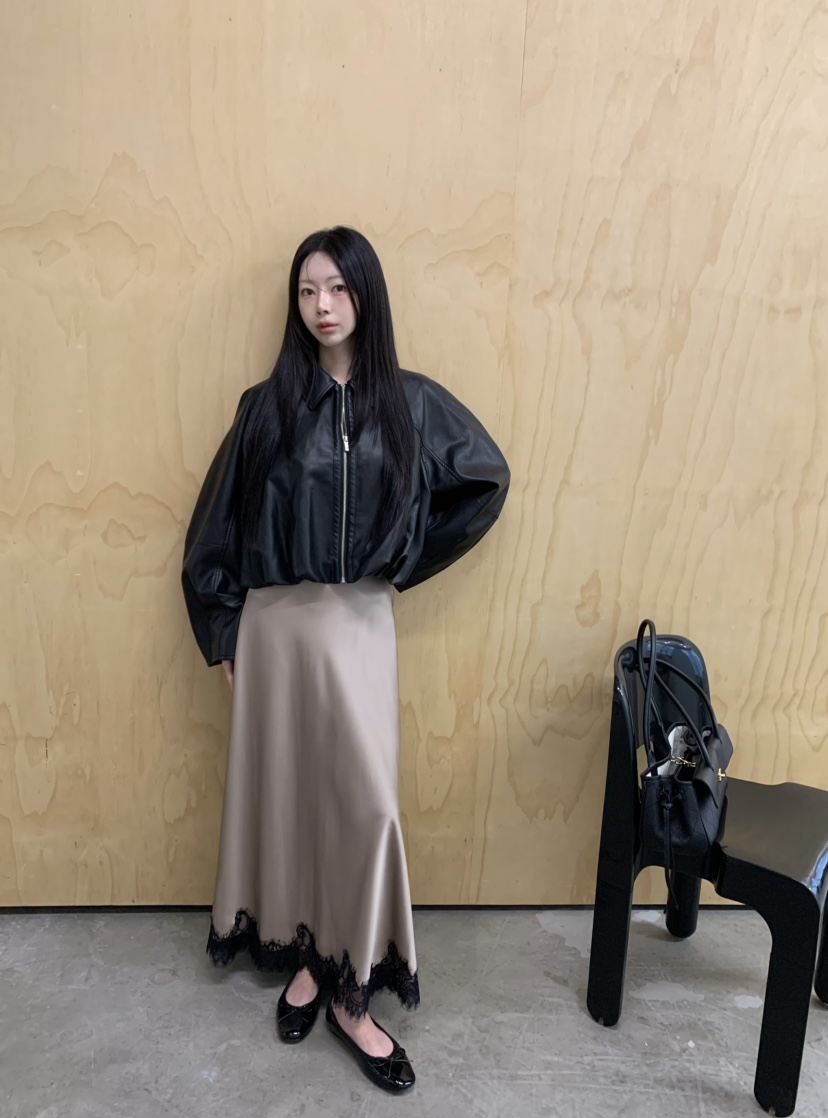 MARKE-P東大門代購女裝新款職業休閑推薦長裙蕾絲條紋緞面MARKE-P長裙