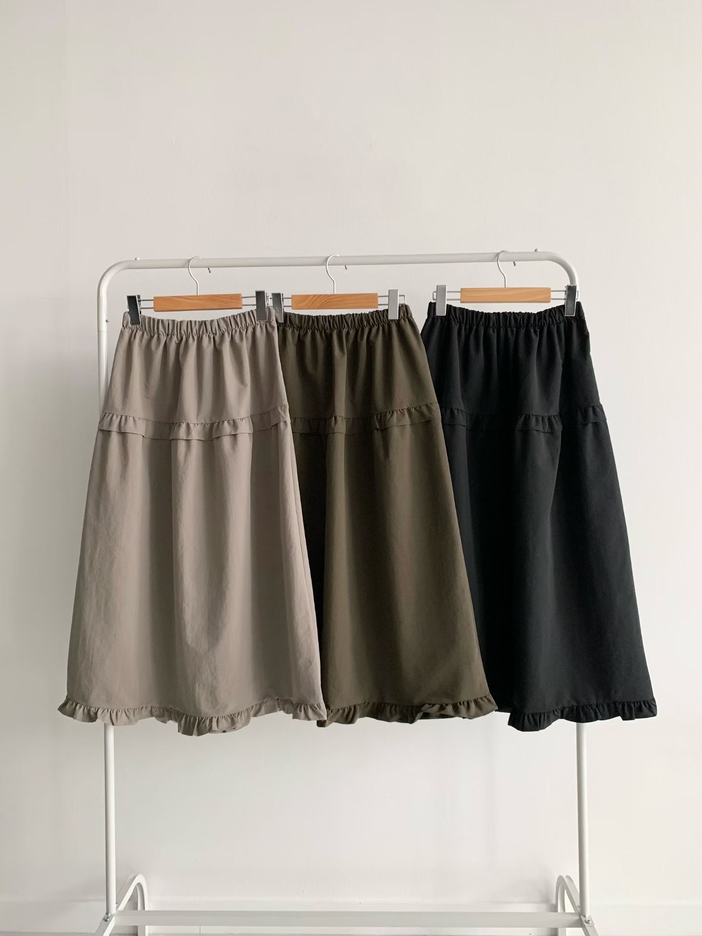 BRAND MARKET-브랜드마켓-T東大門代購女士新品職業長裙荷葉邊BRAND MARKET-2件起長裙圖色2左二色