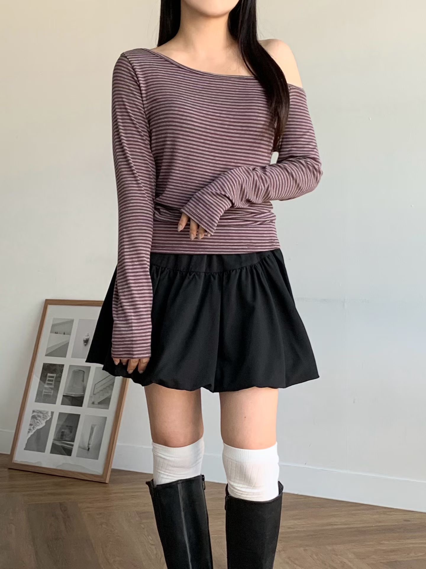 BRAND MARKET-브랜드마켓-T東大門實拍女裝新品休閑長袖T恤BRAND MARKET-2件起長袖T恤