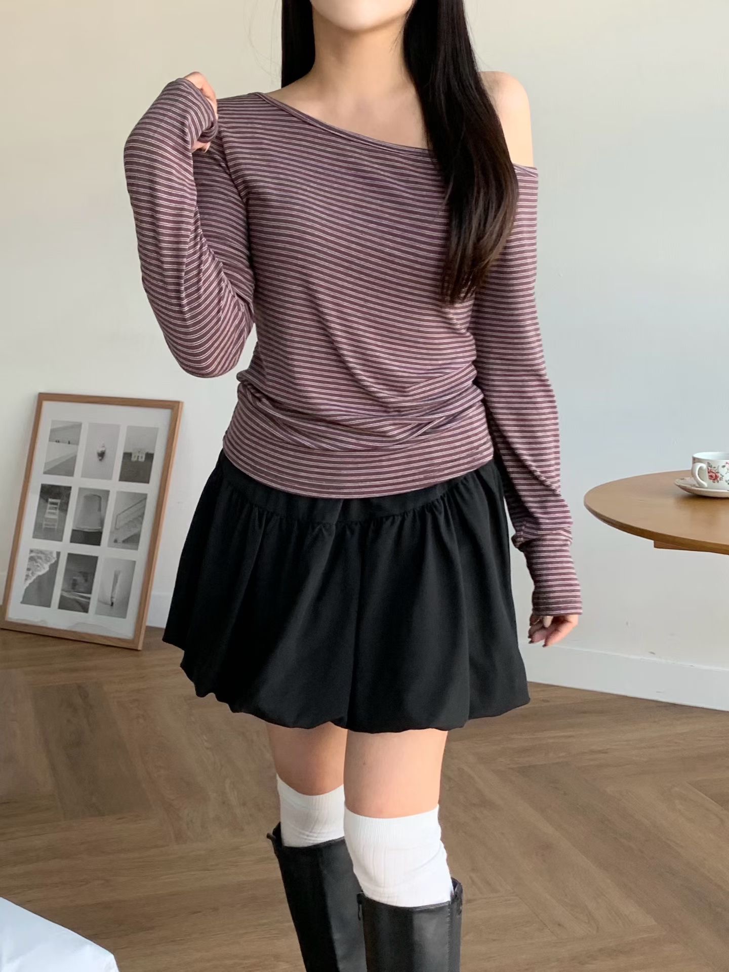 BRAND MARKET-브랜드마켓-T東大門實拍女裝新品休閑長袖T恤BRAND MARKET-2件起長袖T恤圖色2