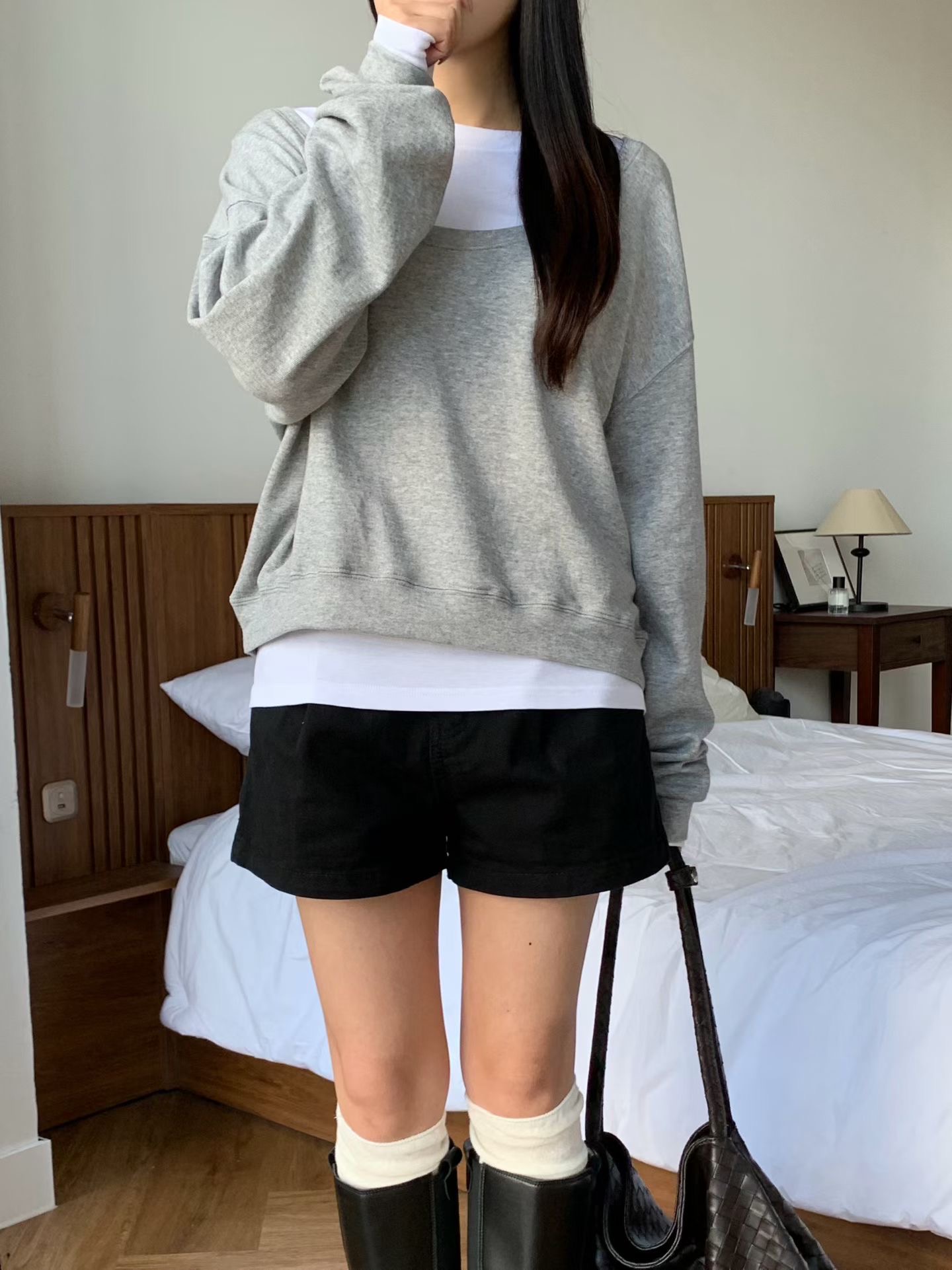 BRAND MARKET-브랜드마켓-T東大門實拍女裝新款時尚長袖T恤不含內搭U領BRAND MARKET-2件起長袖T恤