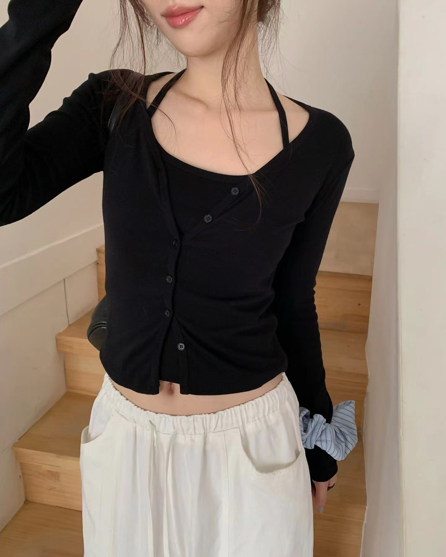 EZEDIARY東大門直郵女士新品人氣時尚職業熱賣休閑套裝開衫EZEDIARY-2件起套裝