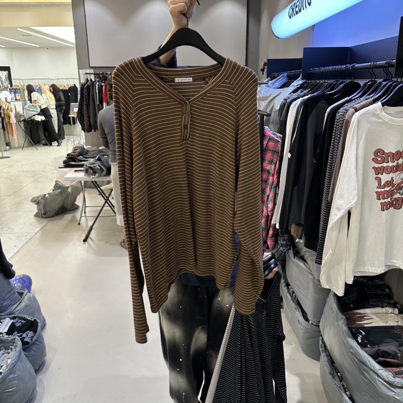 CREDITO韓國代購女裝新品休閑人氣真品職業推薦熱賣長袖T恤CREDITO長袖T恤圖色3