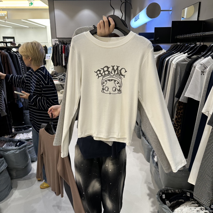 CREDITO韓國直郵女裝新品休閑真品時尚人氣熱賣推薦長袖T恤CREDITO長袖T恤圖色1