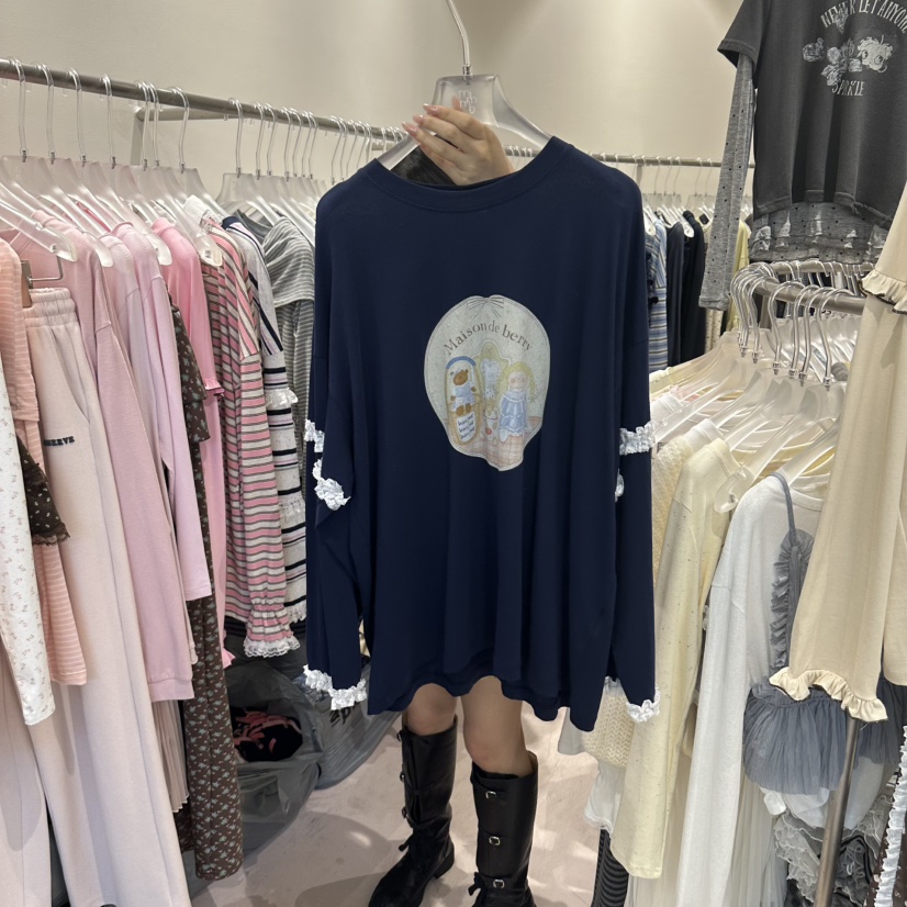 MIMME/LOOKK韓國直郵女士新款真品人氣熱賣休閑時尚長袖T恤MIMME/LOOKK長袖T恤圖色2