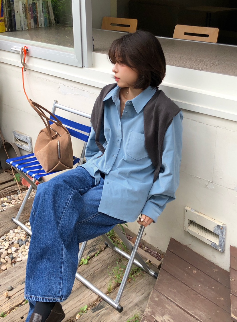 ERUME東大門實拍女士新款人氣時尚休閑推薦襯衫蕾絲衫燈芯絨ERUME襯衫/蕾絲衫