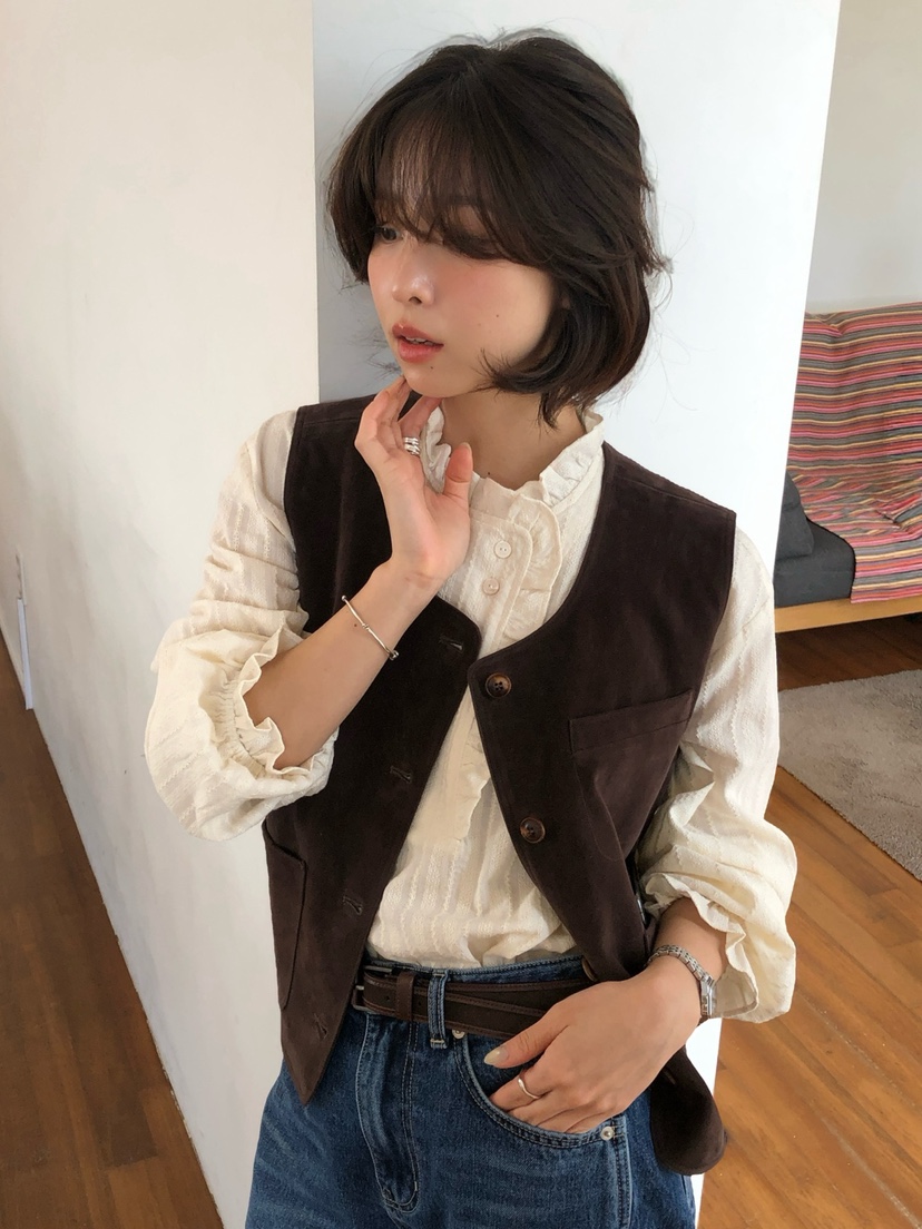 ERUME東大門實拍女裝新品時尚推薦熱賣休閑真品襯衫蕾絲衫ERUME襯衫/蕾絲衫