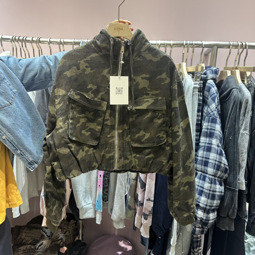 ANNA-P韓國代購女裝新品時尚真品熱賣人氣推薦休閑夾克迷彩ANNA夾克圖色1