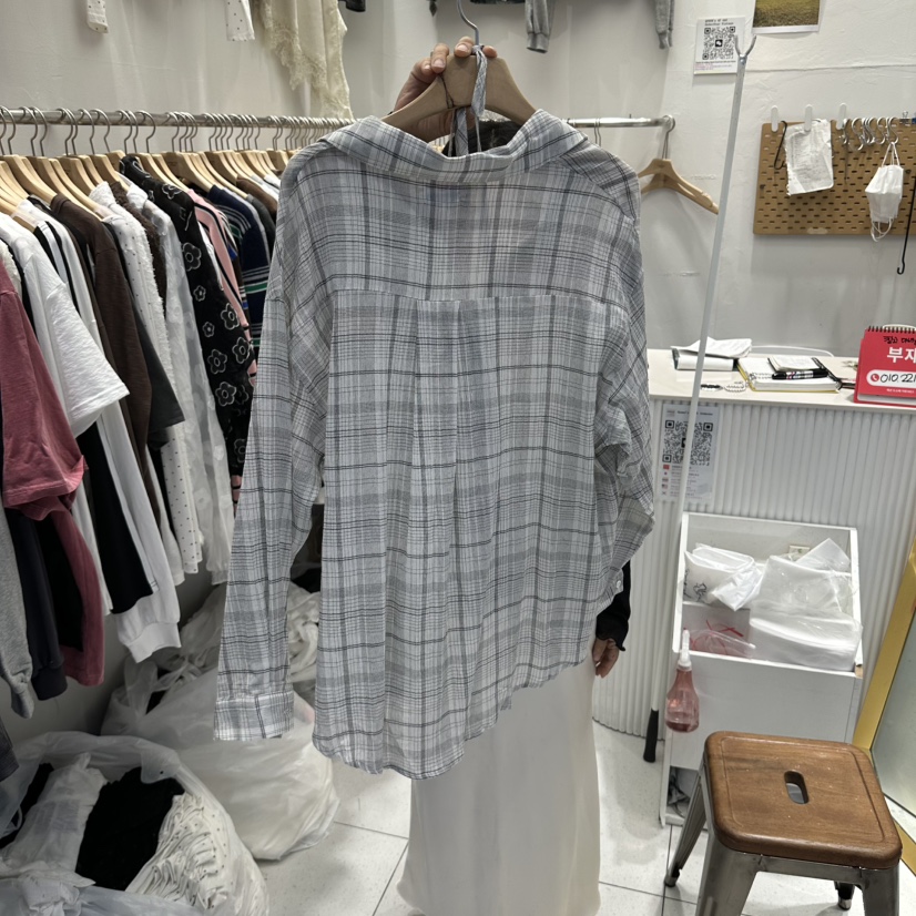 UNDERSTAR_VINTAGE韓國直郵女裝新款推薦襯衫蕾絲衫格紋露背UNDERSTAR_VINTAGE襯衫/蕾絲衫