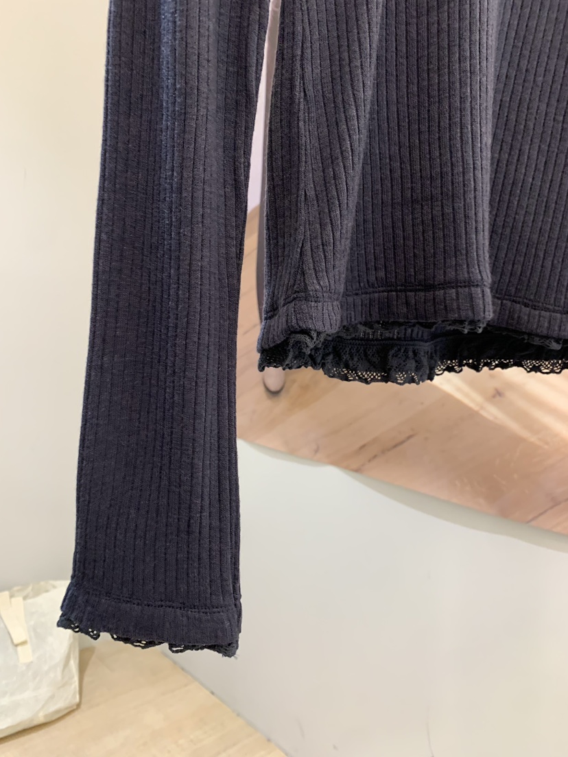 SOFTNESS韓國代購女裝新款推薦休閑真品時尚長袖T恤U領蕾絲Softness/Cosmic長袖T恤