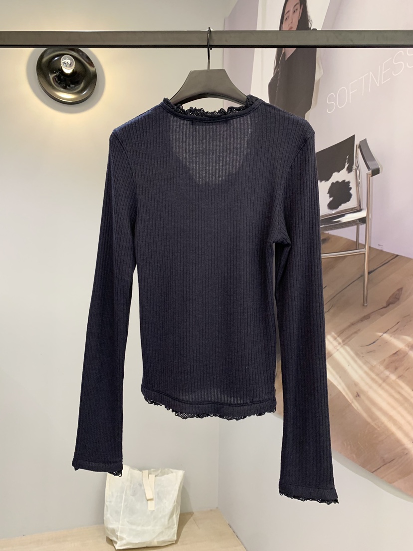 SOFTNESS韓國代購女裝新款推薦休閑真品時尚長袖T恤U領蕾絲Softness/Cosmic長袖T恤