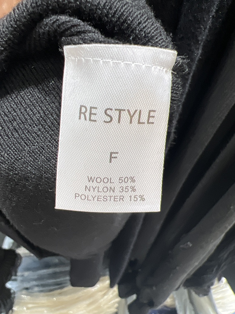 RE STYLE-Q東大門直郵女裝新品休閑推薦真品長袖T恤羅紋RE STYLE長袖T恤