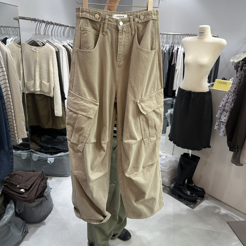 LOOKK/MIMME韓國直郵女士新品時尚推薦休閑休閑褲口袋工裝LOOKK/MIMME休閑褲圖色1