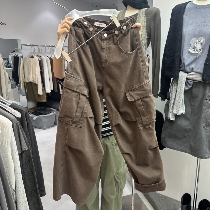 LOOKK/MIMME韓國直郵女士新品時尚推薦休閑休閑褲口袋工裝LOOKK/MIMME休閑褲圖色3