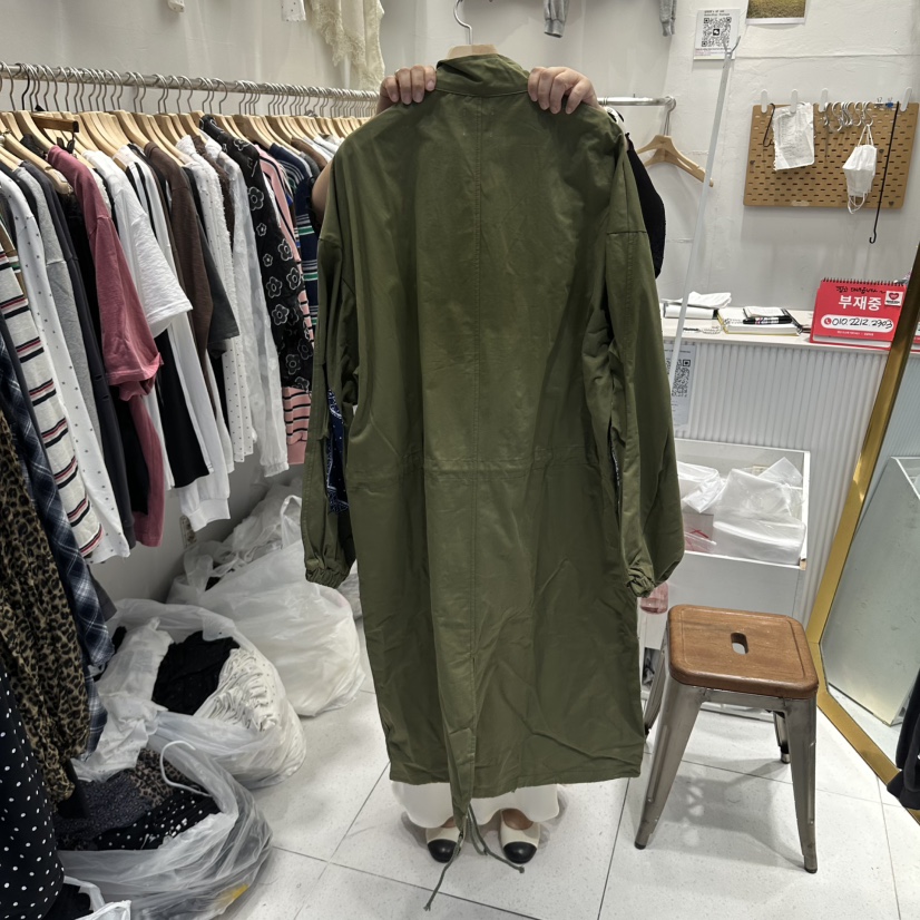 UNDERSTAR_VINTAGE韓國直郵女裝新品時尚真品長款風衣長款UNDERSTAR_VINTAGE長款風衣
