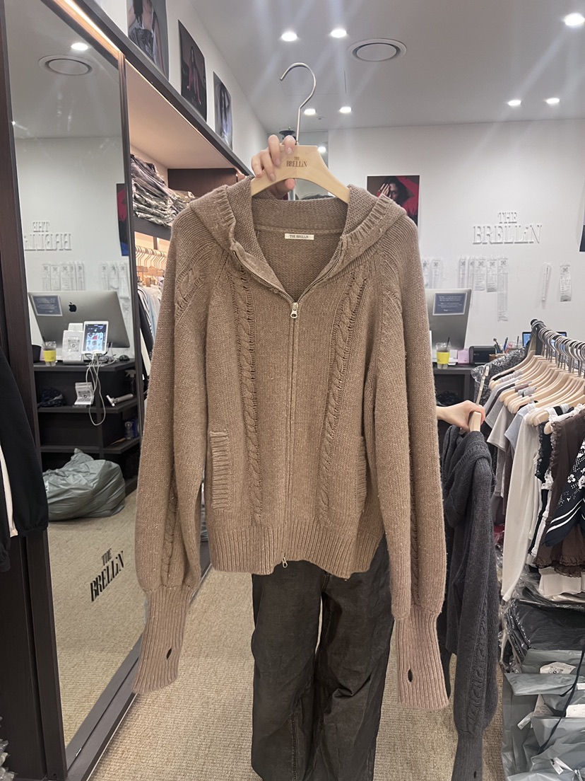BRELLIN韓國代購女裝新品推薦休閑人氣熱賣真品毛衣連帽衫BRELLIN毛衣圖色2