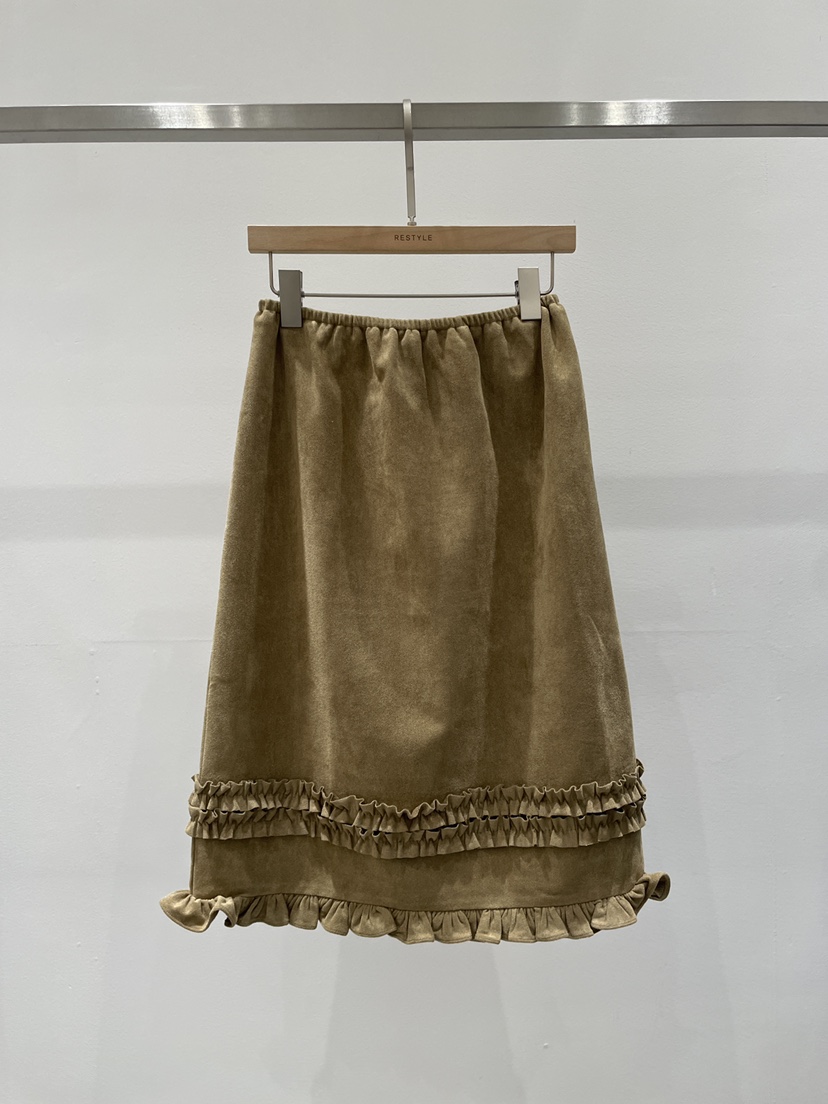 RE STYLE-Q東大門代購女士新品真品半身裙中短裙絨面革RE STYLE半身裙/中短裙圖色1