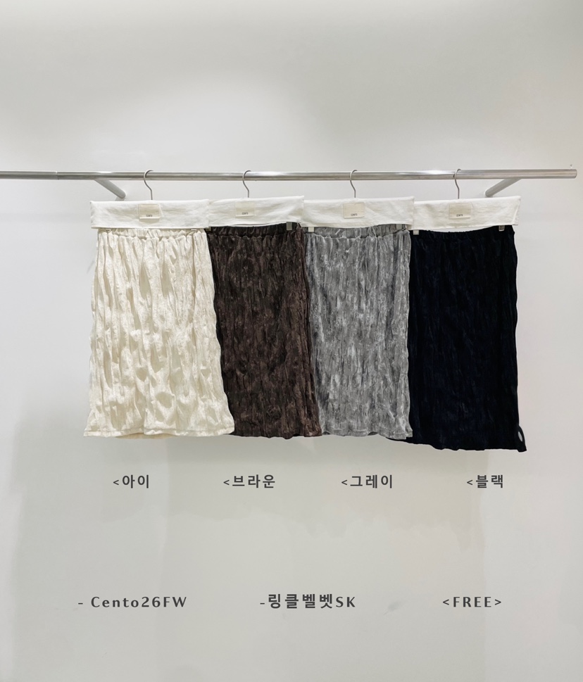 CENTO韓國代購女士新品時尚人氣推薦半身裙中短裙天鵝絨短款CENTO半身裙/中短裙