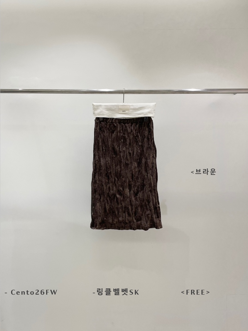 CENTO韓國代購女士新品時尚人氣推薦半身裙中短裙天鵝絨短款CENTO半身裙/中短裙圖色3棕色
