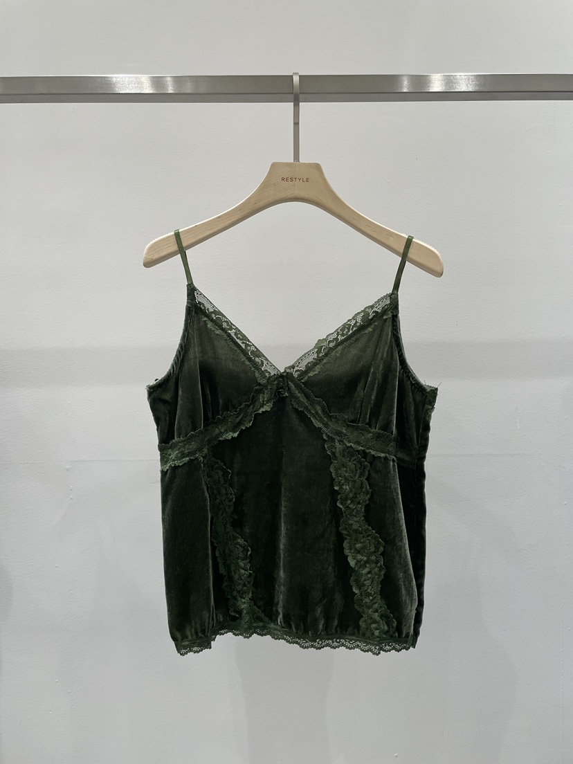 RE STYLE-Q韓國代購女士新款時尚真品吊帶背心天鵝絨無袖RE STYLE吊帶/背心圖色3