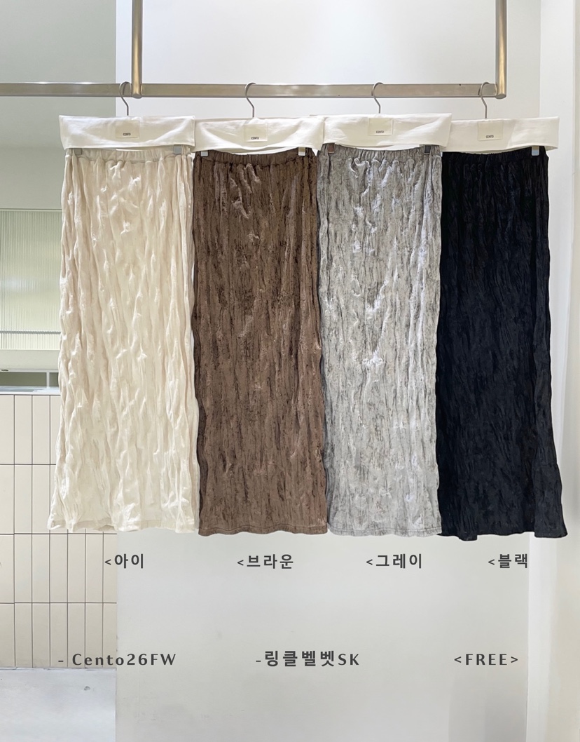 CENTO韓國直郵女裝新款真品時尚休閑人氣推薦長裙天鵝絨長款CENTO長裙