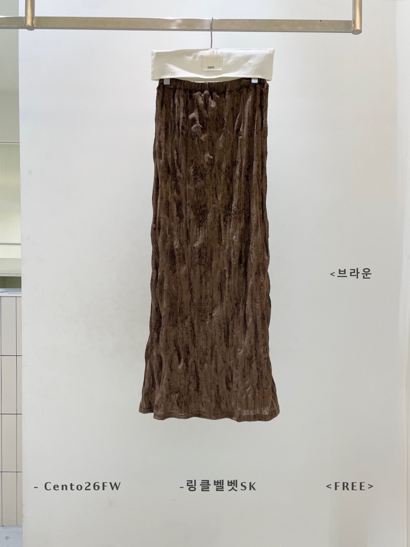 CENTO韓國直郵女裝新款真品時尚休閑人氣推薦長裙天鵝絨長款CENTO長裙圖色2
