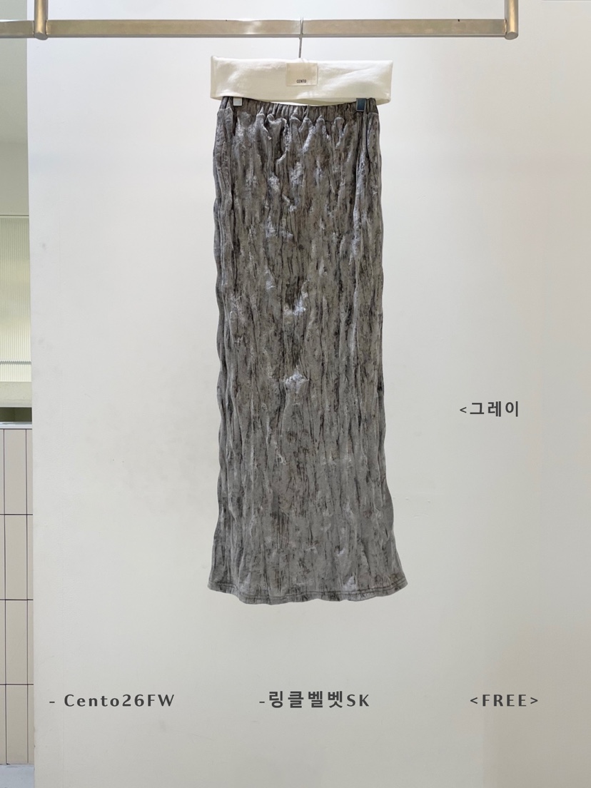 CENTO韓國直郵女裝新款真品時尚休閑人氣推薦長裙天鵝絨長款CENTO長裙圖色3