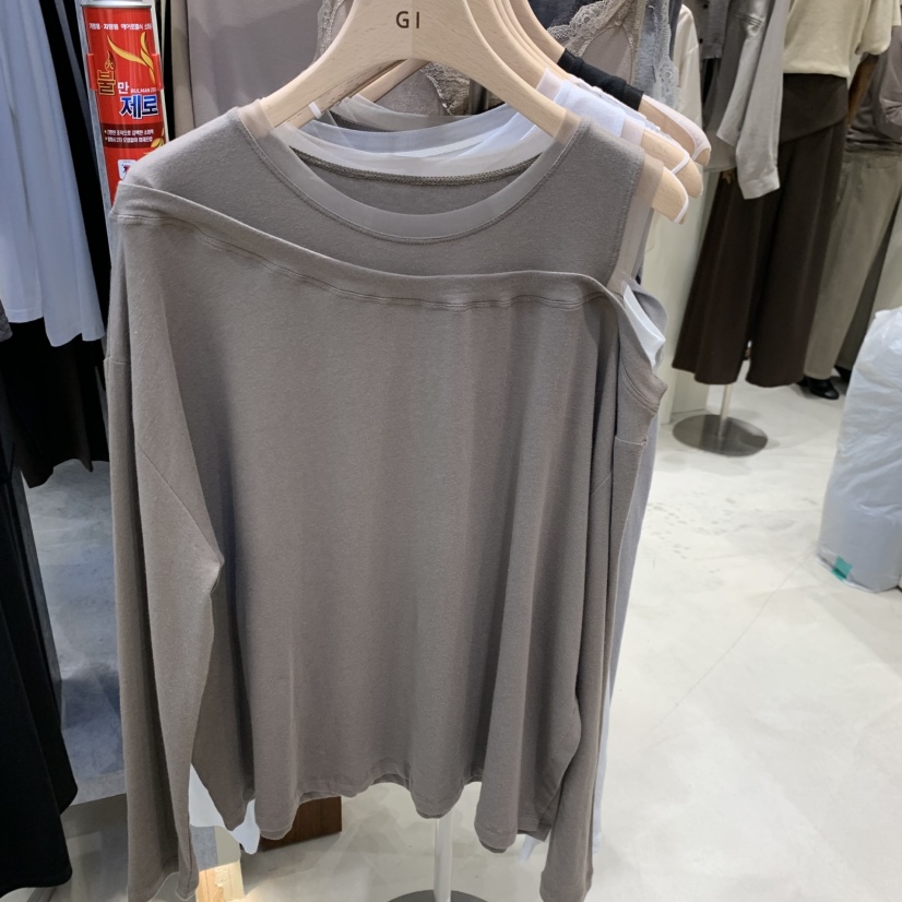 G.I-L東大門直郵女裝新品真品休閑時尚熱賣人氣長袖T恤G.I-L長袖T恤圖色1棕色