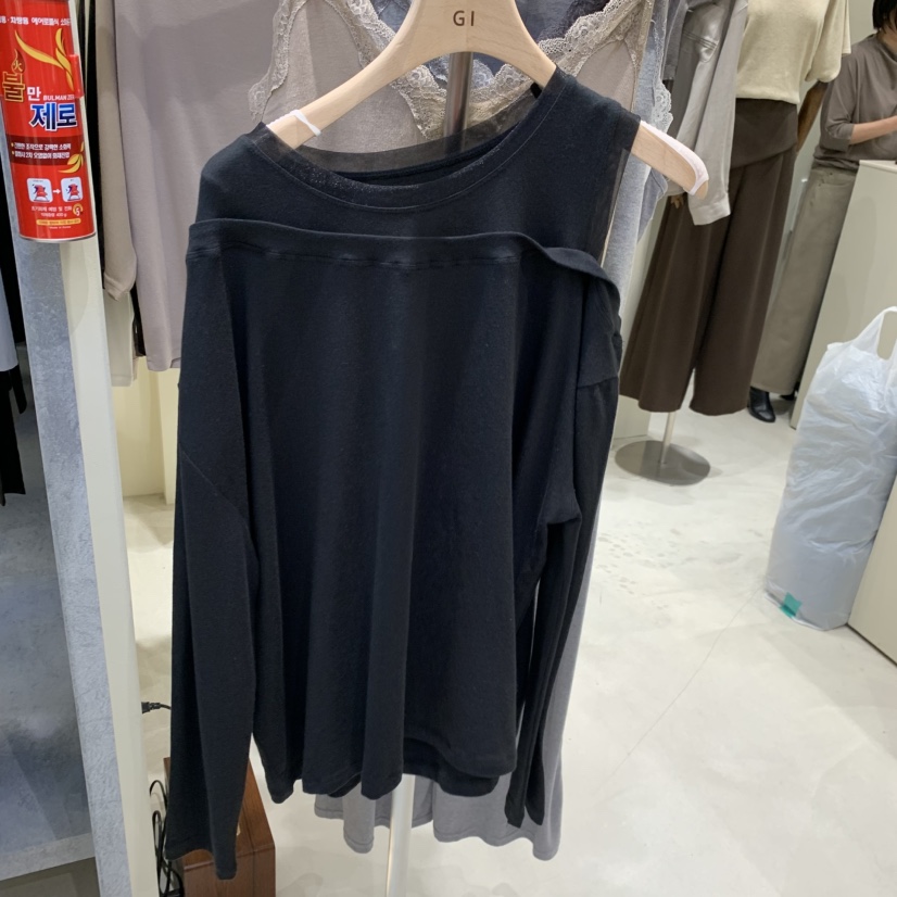 G.I-L東大門直郵女裝新品真品休閑時尚熱賣人氣長袖T恤G.I-L長袖T恤圖色5黑