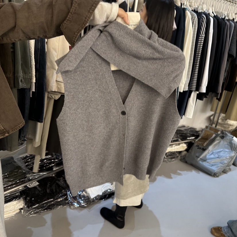DOUBLE STANDARD/LE SMOKING/MAISONSTAFF東大門直郵女士新品人氣馬甲不含內搭含圍巾MAISONSTAFF馬甲圖色1