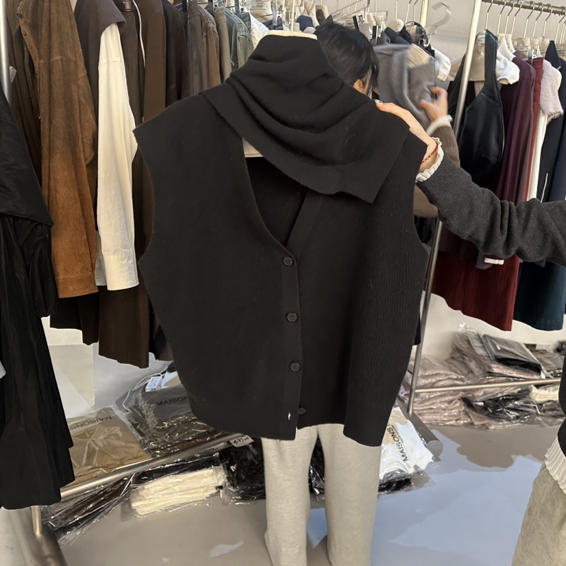 DOUBLE STANDARD/LE SMOKING/MAISONSTAFF東大門直郵女士新品人氣馬甲不含內搭含圍巾MAISONSTAFF馬甲圖色2