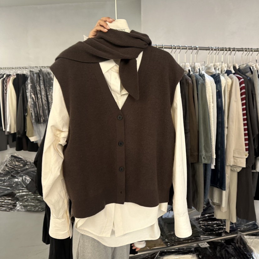 DOUBLE STANDARD/LE SMOKING/MAISONSTAFF東大門直郵女士新品人氣馬甲不含內搭含圍巾MAISONSTAFF馬甲圖色3