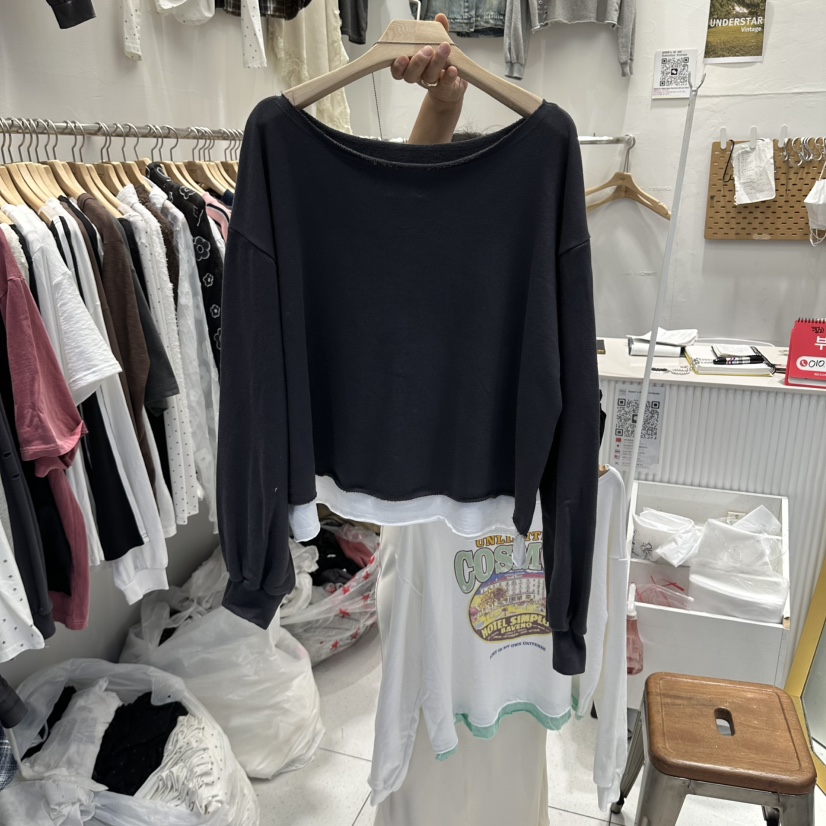 UNDERSTAR_VINTAGE韓國代購女裝新款推薦時尚真品長袖T恤UNDERSTAR_VINTAGE長袖T恤
