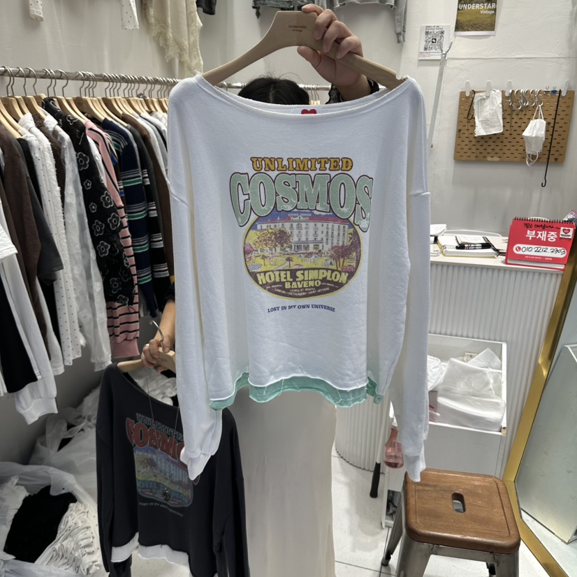 UNDERSTAR_VINTAGE韓國代購女裝新款推薦時尚真品長袖T恤UNDERSTAR_VINTAGE長袖T恤圖色1